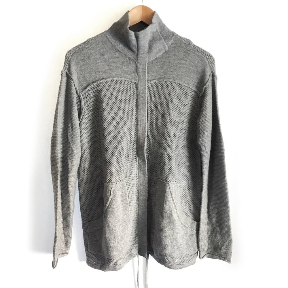 Michael Stars Gray Knit Zip up Mock Neck Cardigan XS/S
